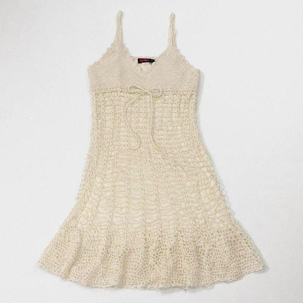 Cream White Vintage Crochet Dress